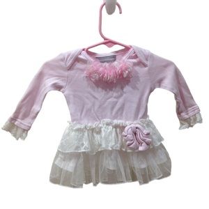 Wendy Bellissimo Pink Lace Ruffle Top 0-3M